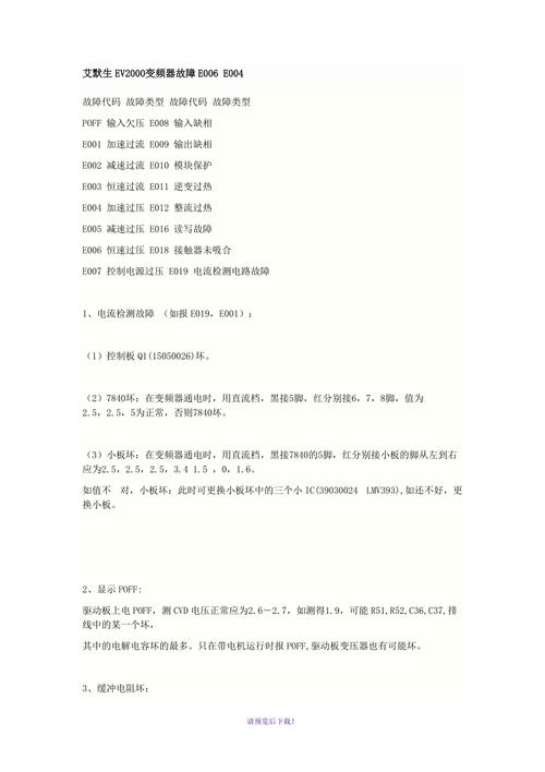 艾默生變頻器售后服務電話，艾默生變頻器故障代碼